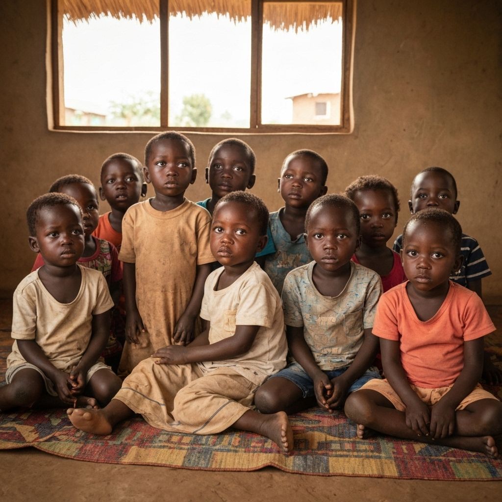 African orphanage children in Uganda
