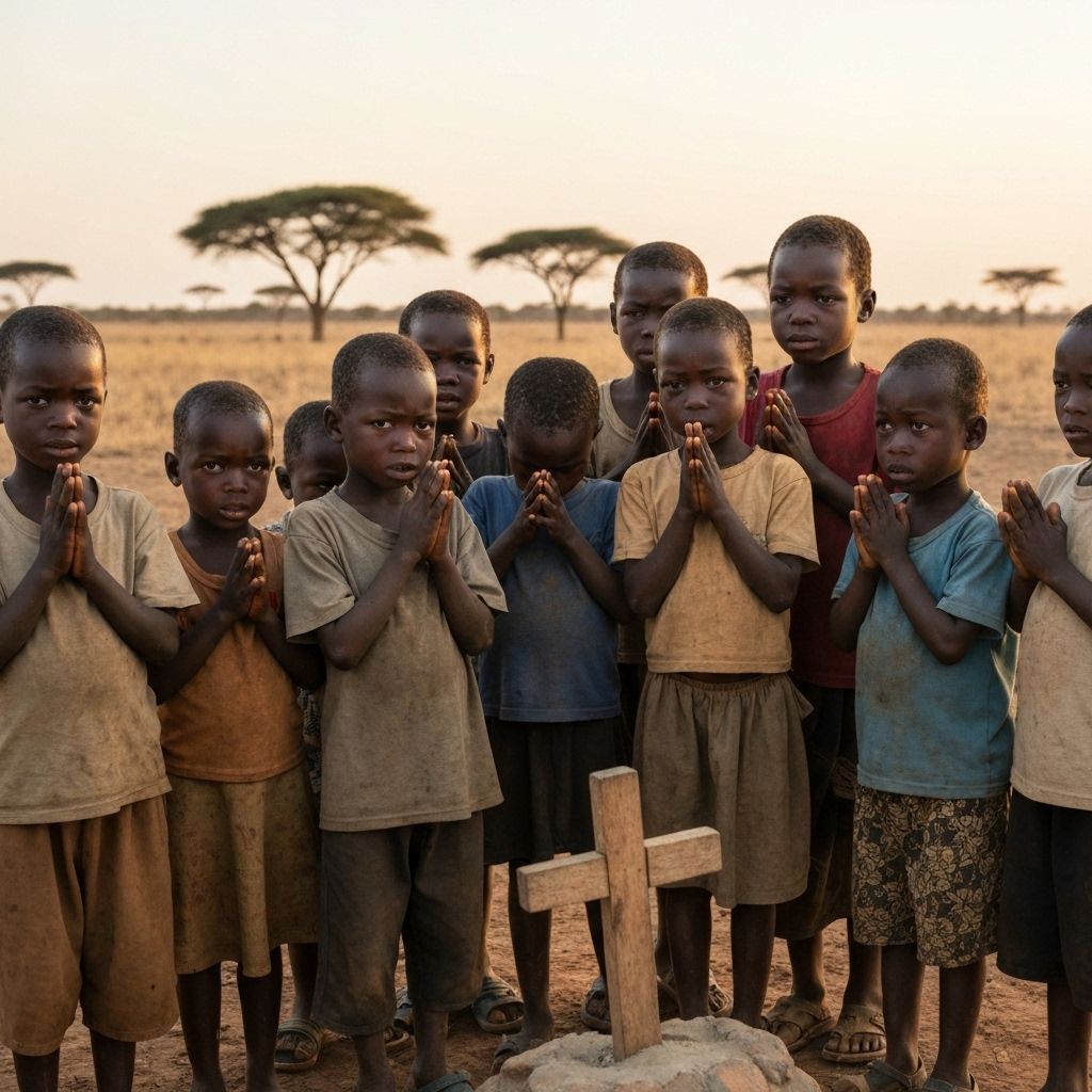 African orphans with hope and prayer